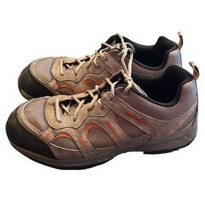 Propet Connelly Sneaker Shoe Brown Suede OrthoLite Orthotics Hiking Camp 10X(3E)